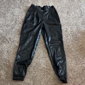 SO Black Faux Leather Pants